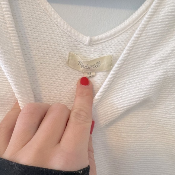 Madewell Texture & Thread Tie-Front Tank Top in White - XS - Picture 7 of 11